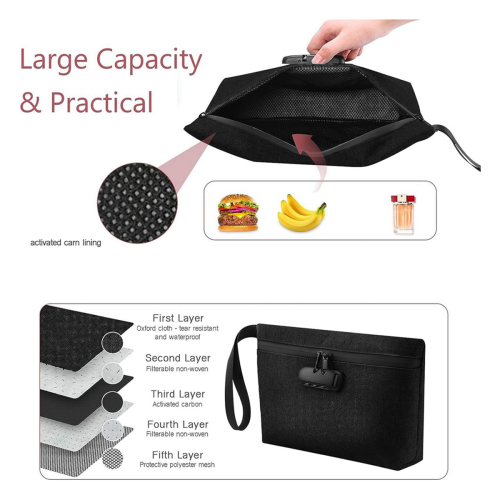 Borsa impermeabile con cerniera e lucchetto per contanti, cellulare B 1
