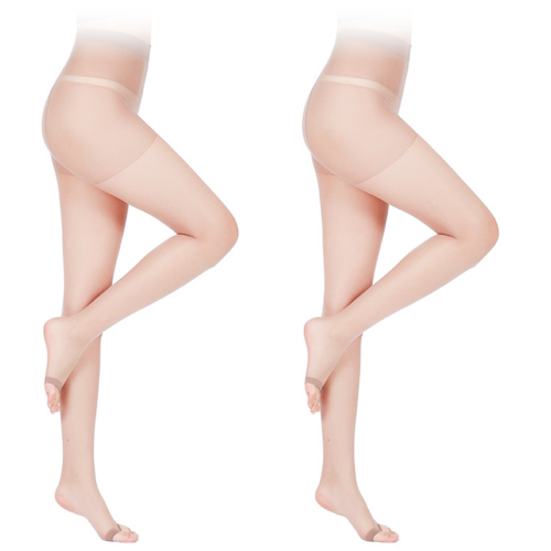 Medias de mujer de moda con punta abierta y transparencias - B