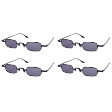 Retro Punk Brille Klare Quadratische Sonnenbrille-Schwarz & Schwarz Grau