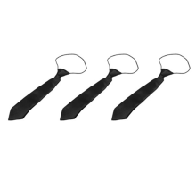 Enfärgad svart elastisk smal slips i polyester för barn