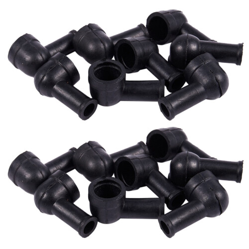 8 Pcs 15mm x 8mm Black PVC Battery Terminal Insulating Covers Boots
