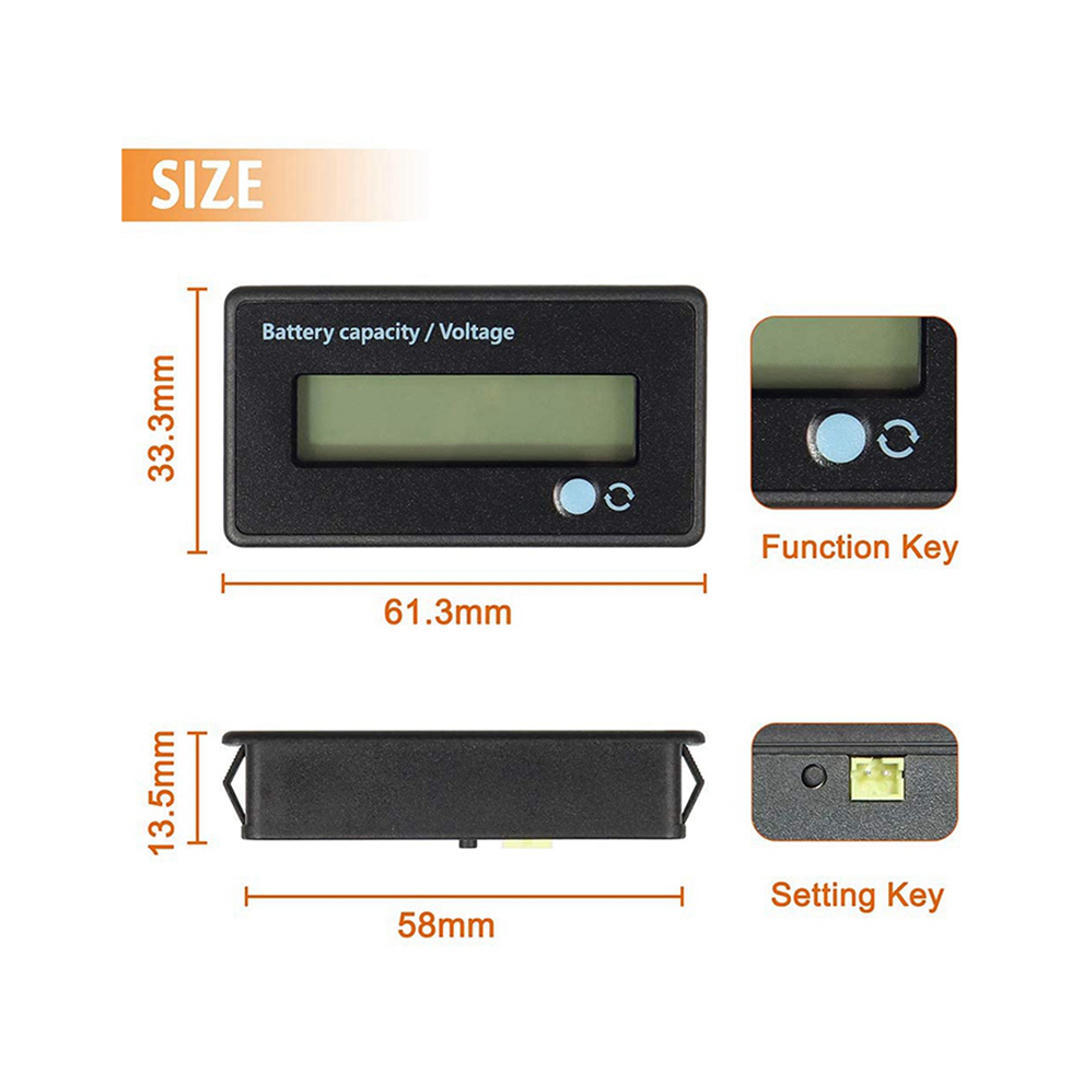 Battery Meter Battery Capacity Voltage Monitor, Dc Gauge Indicator 4712799908875