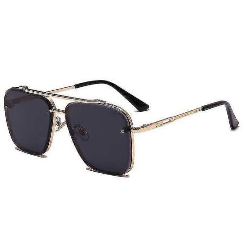 (grey) Summer 22 Men's Gradient Brown Sunglasses Retro Aviator Sunglasses