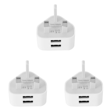 Universal USB UK-stik 3-benet vægopladeradapter (2 porte)