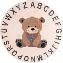Soft Round Bear Abc Rug for Toddler And Kids - Non Slip Alphabet Carpet And Baby Floor Mat for Kids Room, Playroom, Classroom, Circle Time, And Baby B