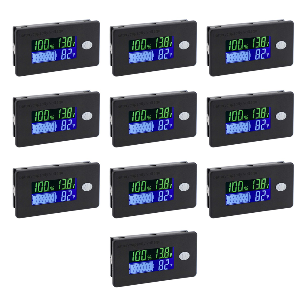 Battery Capacity Monitor,10-100V Battery Meter,12V 24V 48V Percentage 4712799908813