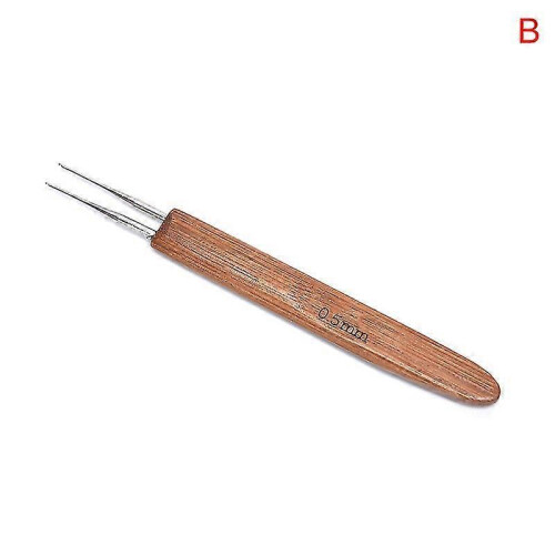 (B-1pc) 1/3pcs 0.5mm Dreadlock Crochet Needle Hook Bamboo Handle Hooks Tools Making