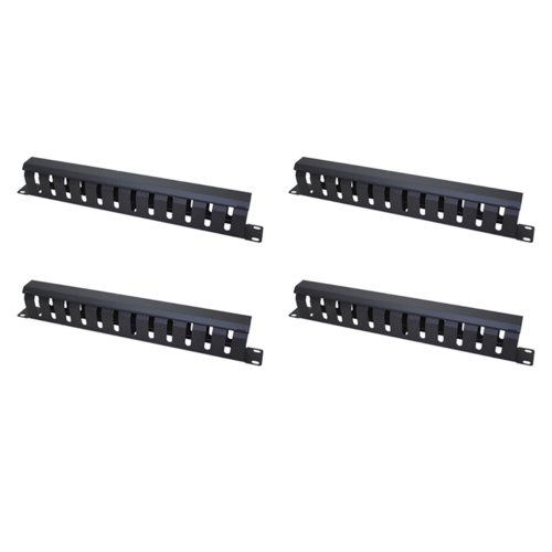 Rack de servidor 1U de 19 polegadas, organizador de fios com duto de dedo de 12 compartimentos e tampa