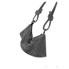 (Silver Black) Women's Rhinestone Underarm Bag Full Rhinestone Handbag