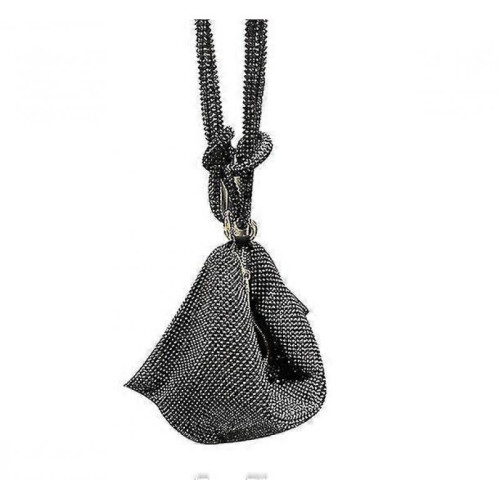 (Silver Black)Women's Rhinestone Underarm Bag Full Rhinestone Handbag 2