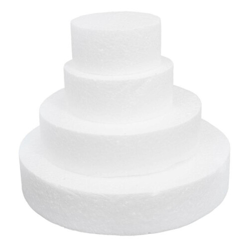 White Polystyrene Foam Cake Model for Wedding Decor Birthday Party Cake Decoration 4-Tier 1Set 1