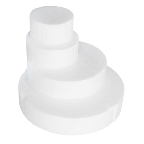 White Polystyrene Foam Cake Model for Wedding Decor Birthday Party Cake Decoration 4-Tier 1Set