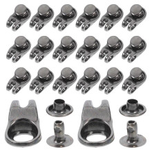Shoe Boot Lace Hook Diy Accessory for Outdoor Boots Shoes Decorative Square 20 Sets