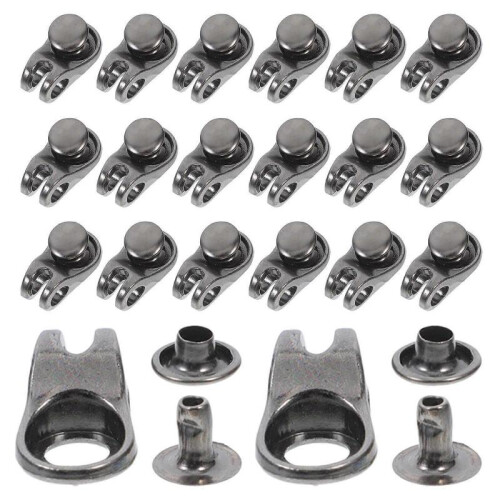 Shoe Boot Lace Hook Diy Accessory for Outdoor Boots Shoes Decorative Square 20 Sets