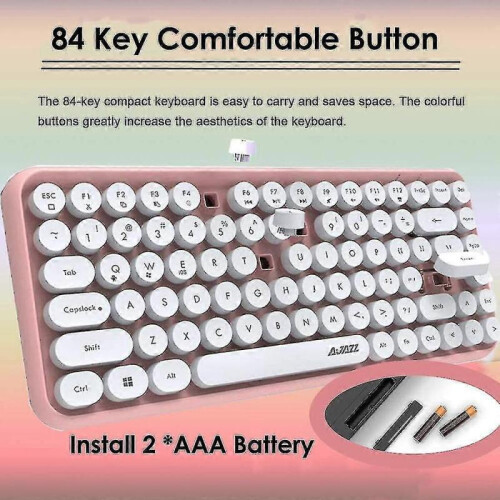 Wireless Bluetooth Keyboard, Mini Portable 84-key Typewriter Retro 1