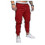 (Dark Red) Men's Cargo Elastic Waist Joggers Pants 1