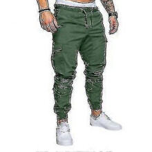 (Green) Men's Cargo Elastic Waist Joggers Pants