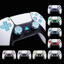 Multicolor Illuminated Thumbstick for Ps5 Controller Share Home Face Button, Black Classic Symbol Button Dtf Led Kit for Ps5 Controller - Cont Best Gi