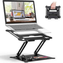 (style1, Black) Adjustable Laptop Stand, Ergonomic Portable Computer Stand With Heat-vent To Elevate Laptop, Heavy Duty Laptop Holder Compatible