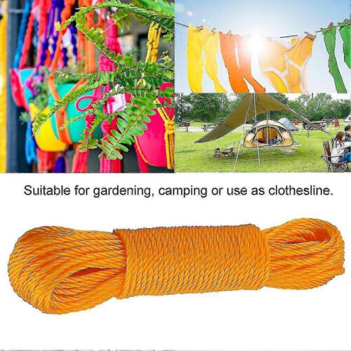 20m Nylon Rope Lines Cord Clothesline Garden Camping Outdoors (orange) 2