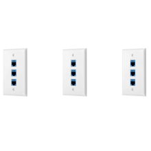 Placă de perete Ethernet cu 3 porturi, pachet 1, placă de perete RJ45 cu RJ45