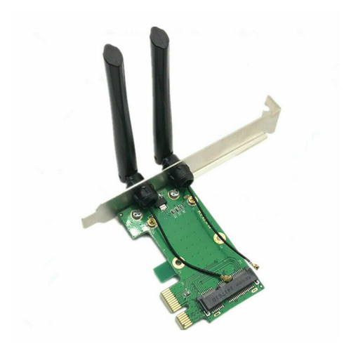 Wireless Card WiFi Mini PCI-E Express to PCI-E Adapter with 2 Antenna 2