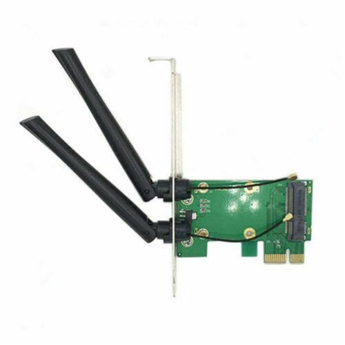 Wireless Card WiFi Mini PCI-E Express to PCI-E Adapter with 2 Antenna 1