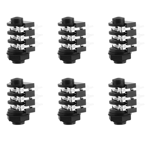 1/4 inch Stereo Audio PCB Panel Mount Headphone Jack Socket 6 Pin
