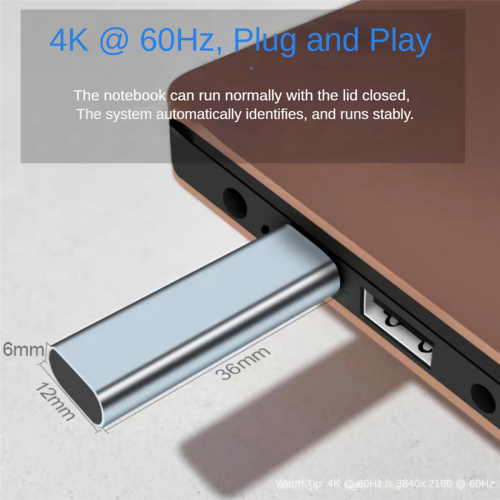 USB Type-C -virtuaalinäyttösovitin DDC EDID Dummy Plug 4K@60Hz 1