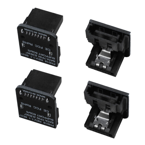 4X Sata 7Pin θηλυκό σε 7Pin αρσενικό προσαρμογέα γωνίας 90 μοιρών για την μητρική πλακέτα