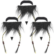 Realistic Pirate Mustaches 3Set for Halloween and Christmas Parties Made of Durable Material Fun for Cosplay Events