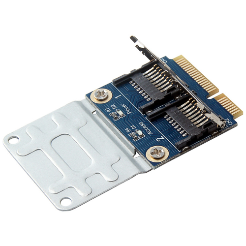 2 SSD HDD for Laptop Dual Micro- SD SDHC SDXC Mini Pci-E Adapter 2