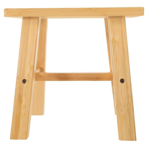 Small Round Stool Bamboo Stool Height Adjustment for Home Use 24.00X24.00X20.00CM 1Pcs 2