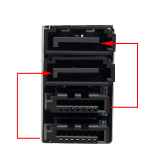 Διπλό SATA 7Pin θηλυκό σε διπλό 7Pin αρσενικό προσαρμογέα γωνίας 180 μοιρών 2
