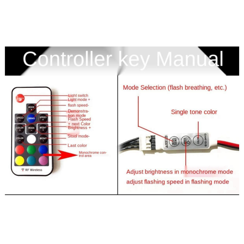 Computerventilatorlyseffektcontroller, 5V 3-benet/12V 4-benet RGB-ventilator 1