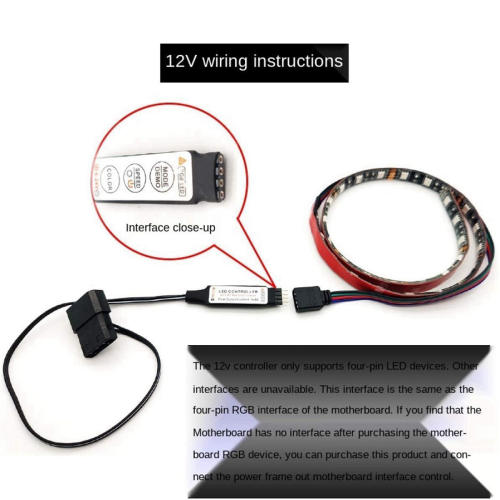 Computerventilatorlyseffektcontroller, 5V 3-benet/12V 4-benet RGB-ventilator 2
