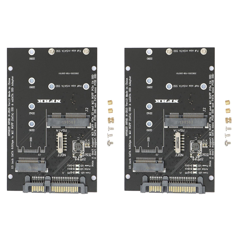 M.2 Ngff Msata Ssd To 2.5 Inch Sata 6.0Gbps 2 In 1 Adapter Converter 4712799996353