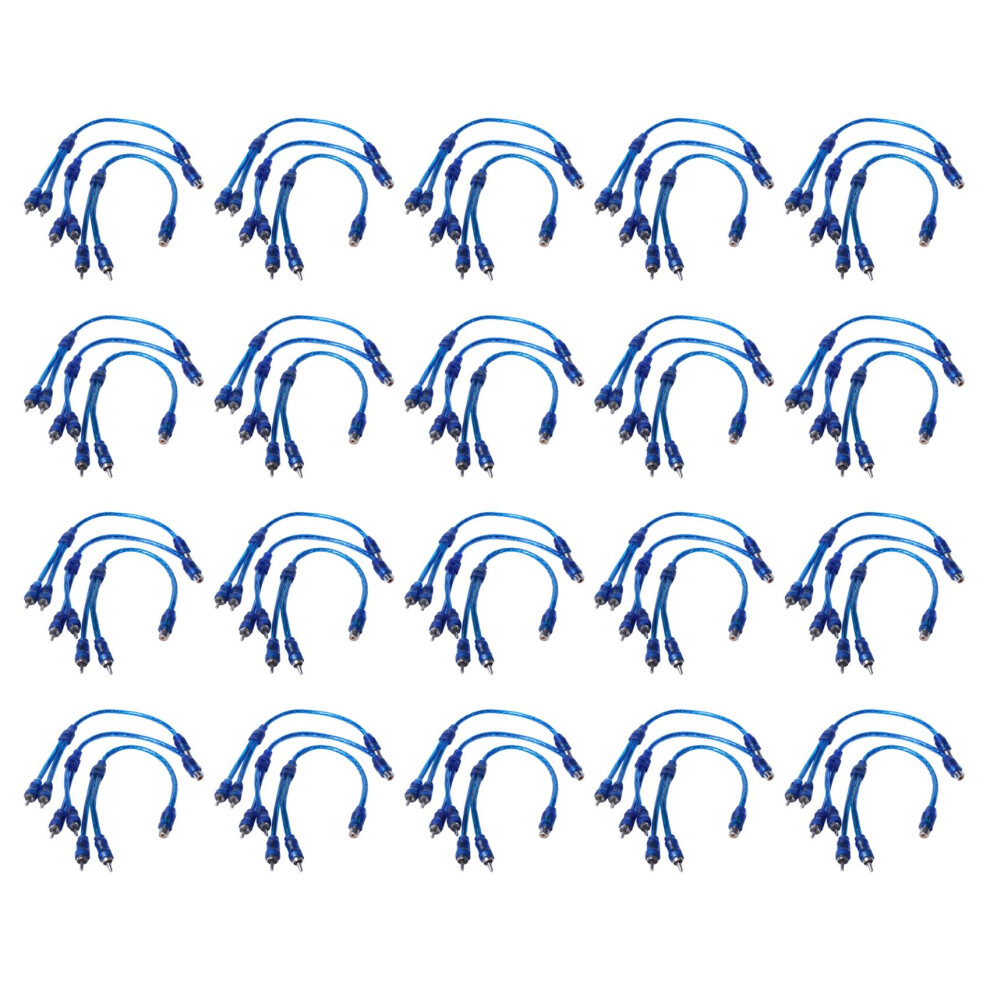 3 Pcs Audio Para 1 Hembra A 2 Macho Adaptador De Cable Blue 4712799922895
