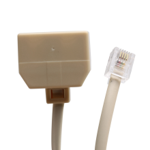 Telefoon RJ11 mannelijke lijn naar dubbele RJ11 vrouwelijke splitteradapter