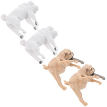 Puppy Figurines Fish Tank Dog Figurines Aquarium Decor Resin Assorted Color for Cake Decoration 4Pcs