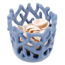 Fish Tank Ornaments Small Coral Shape Resin Decoration Office Decor Blue Battery Powered 1Pc