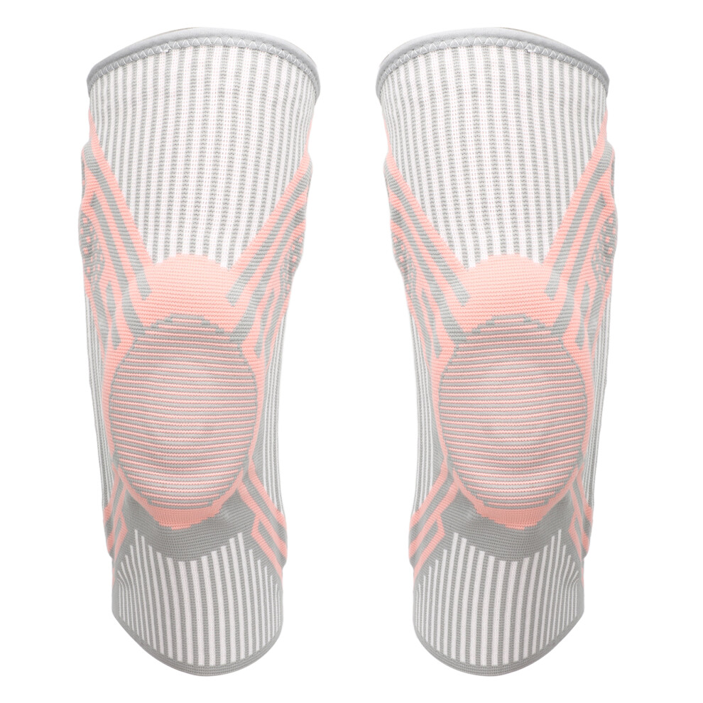 Pink/Gray 1 Pair Knee Brace Nylon Knitted Silicone Spring