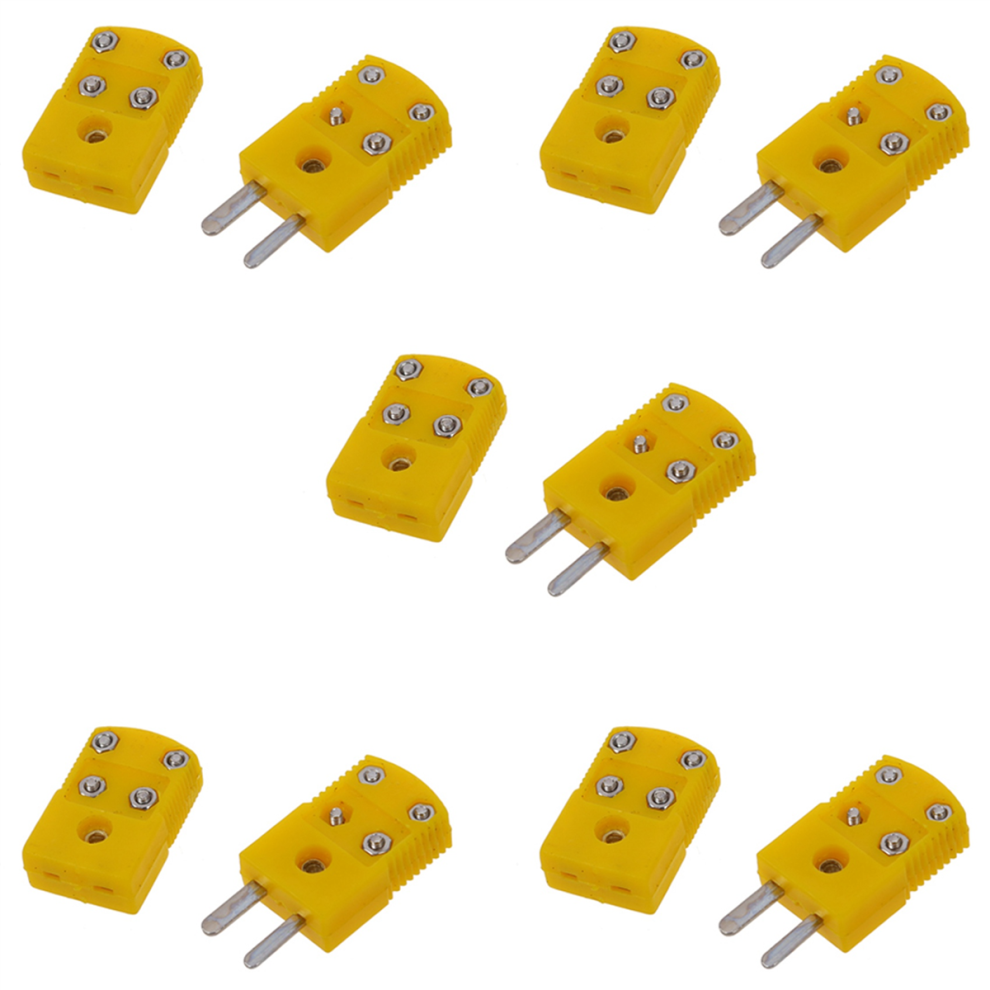 Yellow Plastic Shell K Type Thermocouple Plug Socket Connector Set 4712799920747