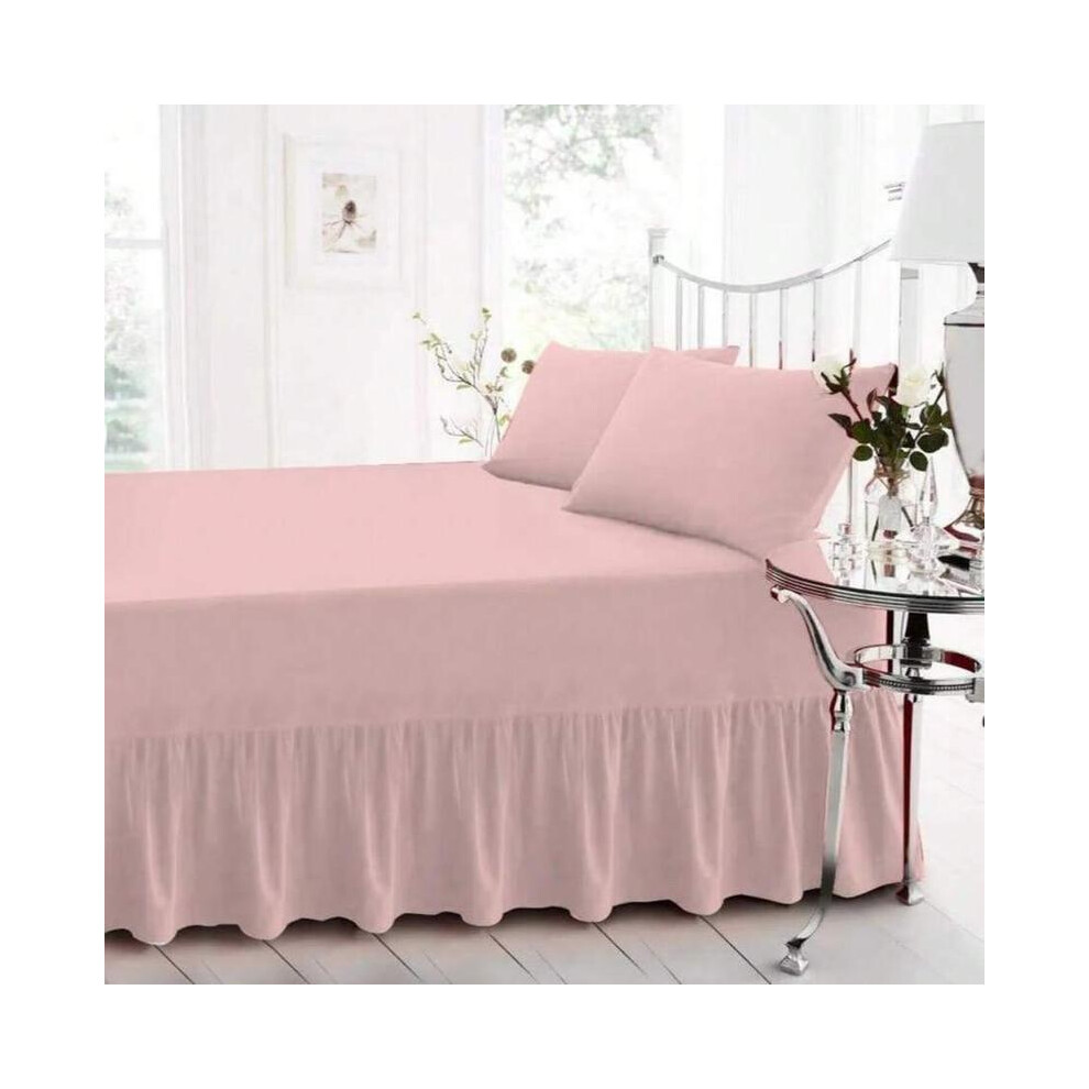 (Pink, Small Double) [Buy 1 with free gift]Fitted Valance Sheet â Extra Deep with Skirt, Wrinkle-Free, 16+ Colour Options-image-OPC-PJ8R2B7-NEW