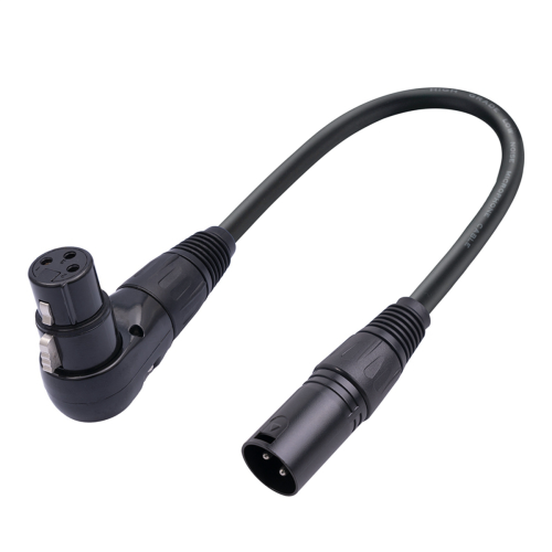 Cable de audio para micrófono con conector XLR de 3 pines, macho a hembra, en ángulo recto, 2 unidades 2