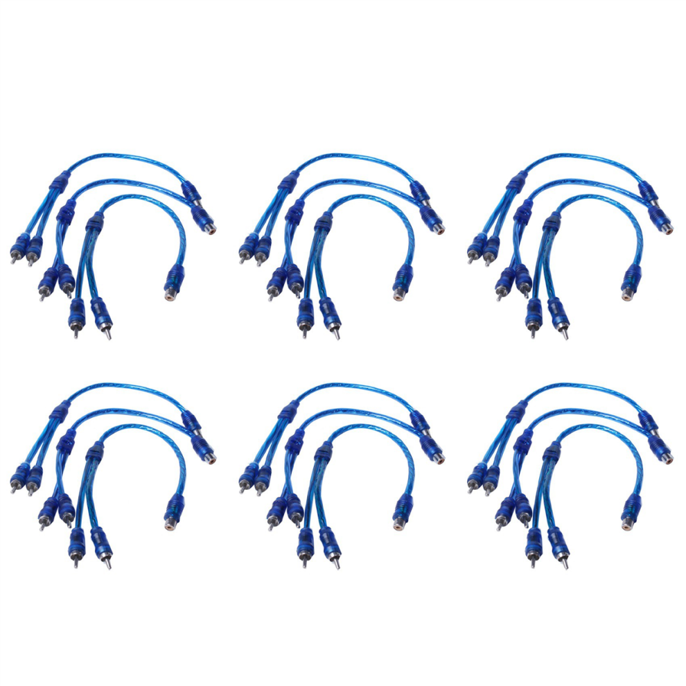 3 Pcs Audio Para 1 Hembra A 2 Macho Adaptador De Cable Blue 4712799922864