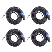 2-pack 50 ft Speakon naar 1/4 inch mannelijke luidsprekerkabels met draaivergrendeling