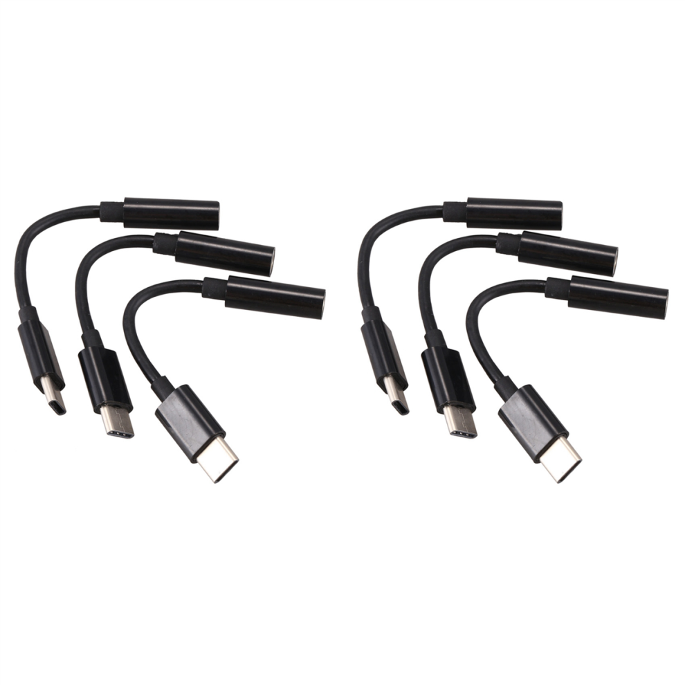 3Pcs Type C To 3.5Mm Headphone Audio Adapter(Black) Black 4712799920792