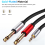 Καλώδιο ήχου προσαρμογέα Jack 3,5 mm σε διπλό 6,5 mm για κιθάρα, μίξερ, μπάσο 3