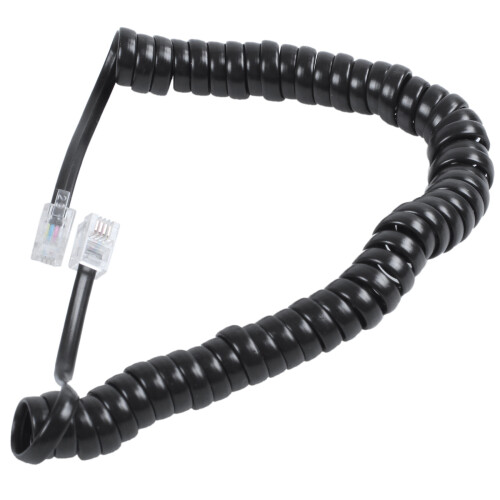 Cabo de linha de bobina de modem telefônico RJ9 preto de 9,3 polegadas 2